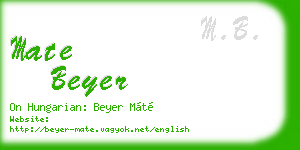 mate beyer business card
